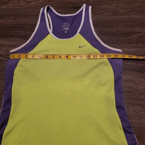 Nike Womens Dri Fit Running Racer Back Tank Top Safety Yellow, Size Medium - Picture 7 of 8